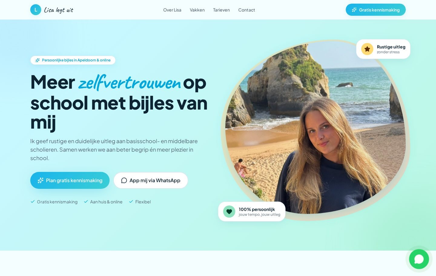 Website die wij bouwden voor Lisa Legt Uit — Bijles & onderwijs
