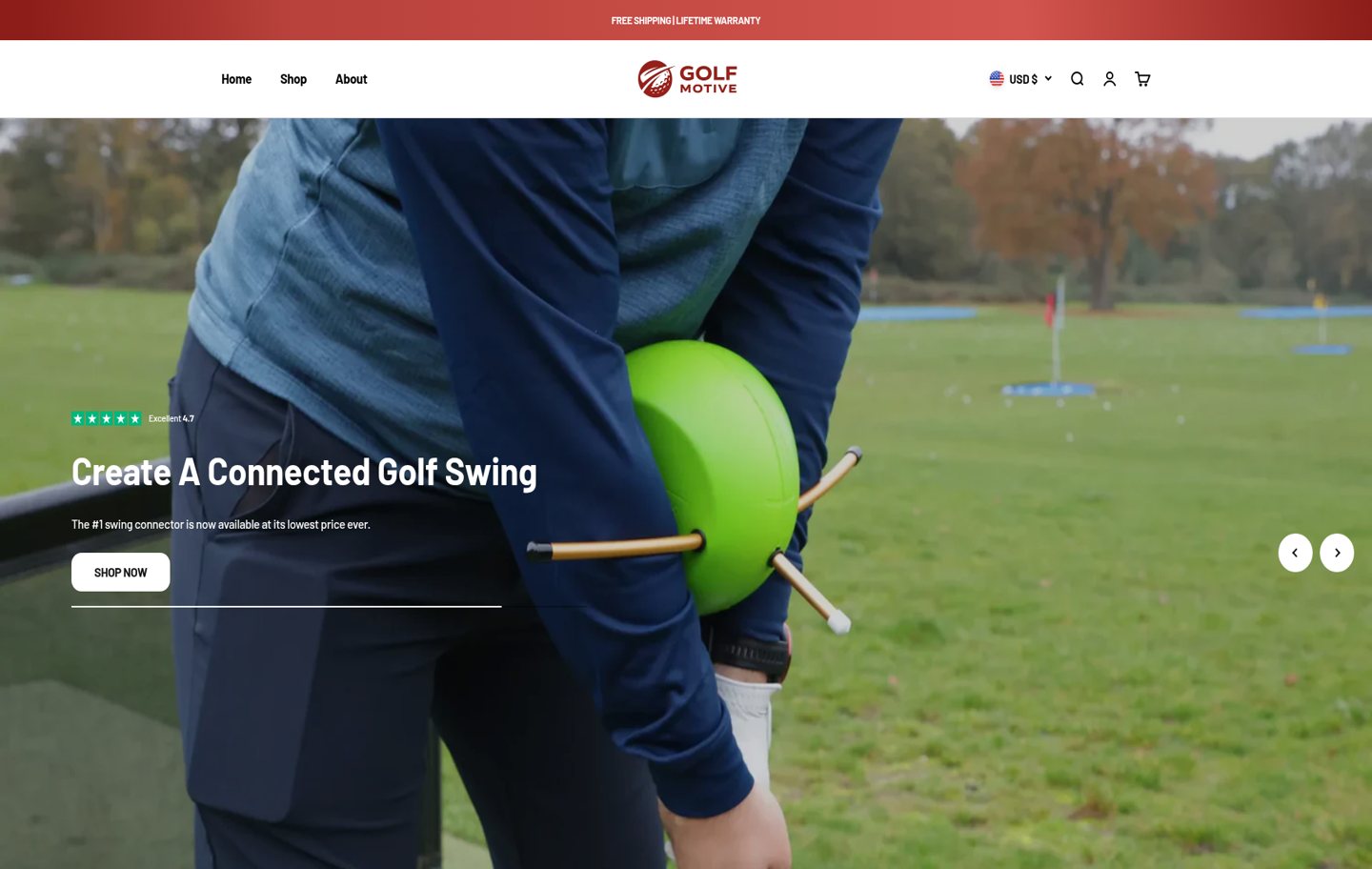 Website die wij bouwden voor GolfMotive — Sport & golftrainingsmateriaal