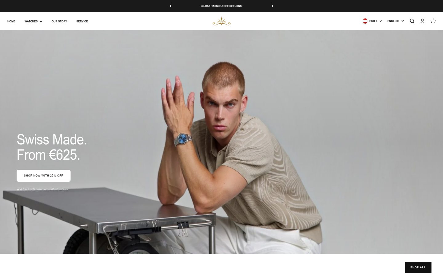 Website die wij bouwden voor Sören Watches — Horloges & lifestyle